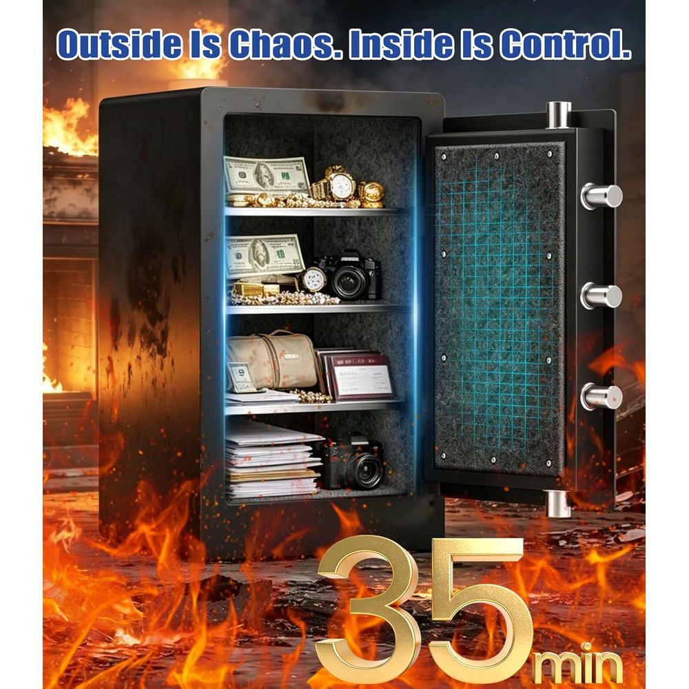 Caja Fuerte Biométrica Grande  - Fire Safe Document reseña y precio