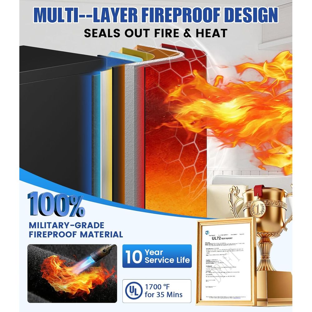 Caja Fuerte Biométrica Grande  - Fire Safe Document reseña y precio