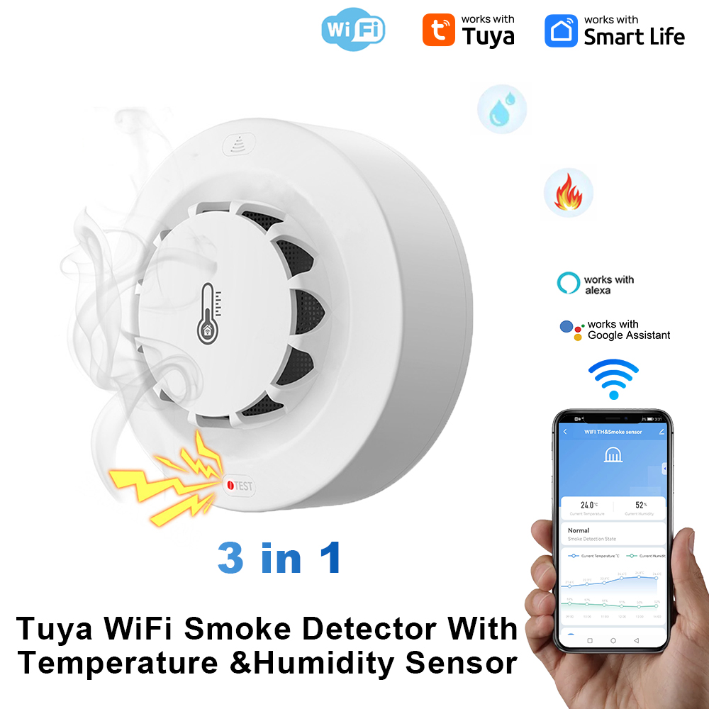Tuya Wifi BT Detector de humo  - Smoke Detector Interconnected reseña y precio