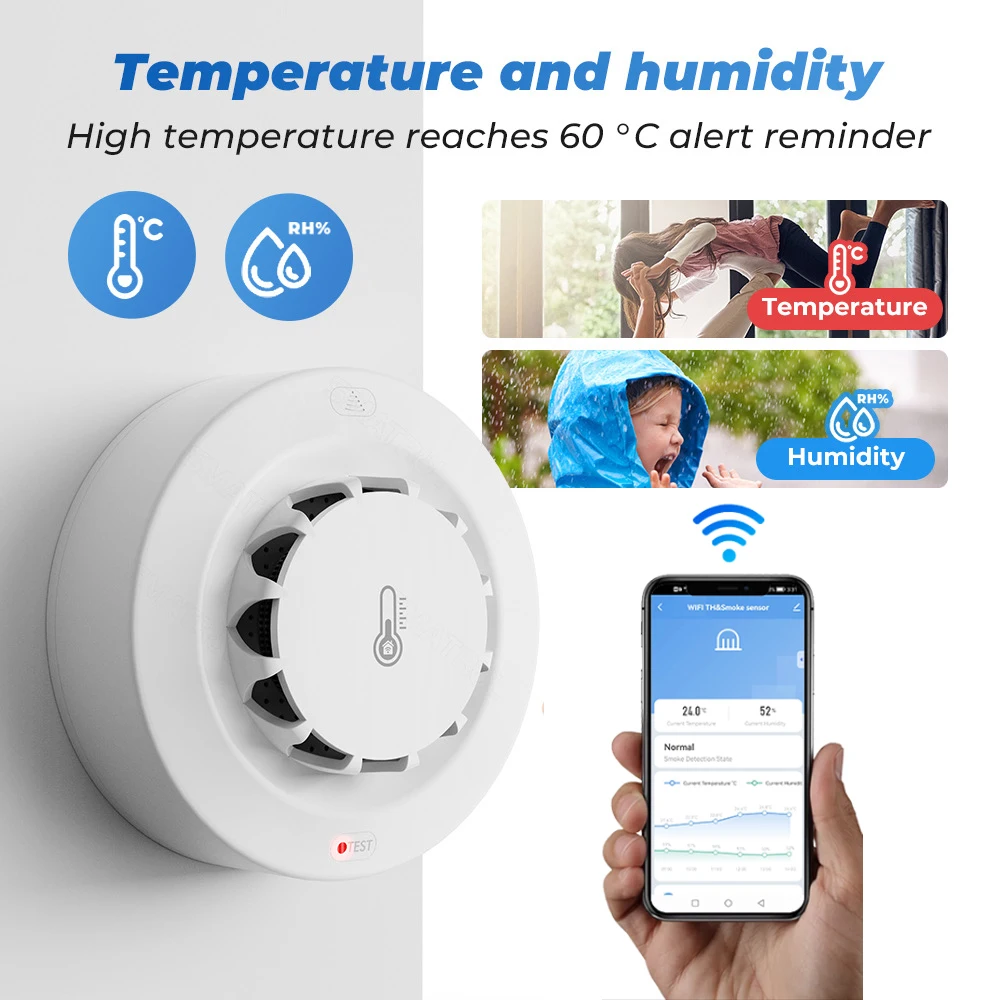Tuya Wifi BT Detector de humo  - Smoke Detector Interconnected reseña y precio