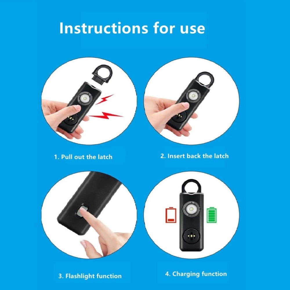 Alarma Personal Segura de 130  - Personal Alarm Keychain reseña y precio