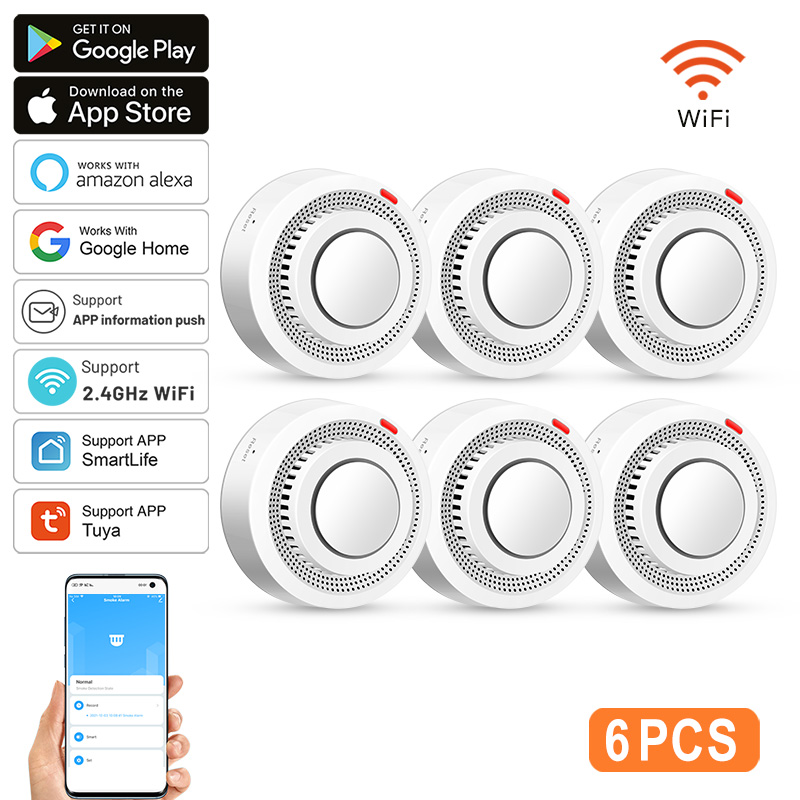 Paquete de 6 Sensores de Humo  - Smoke Detector Interconnected reseña y precio